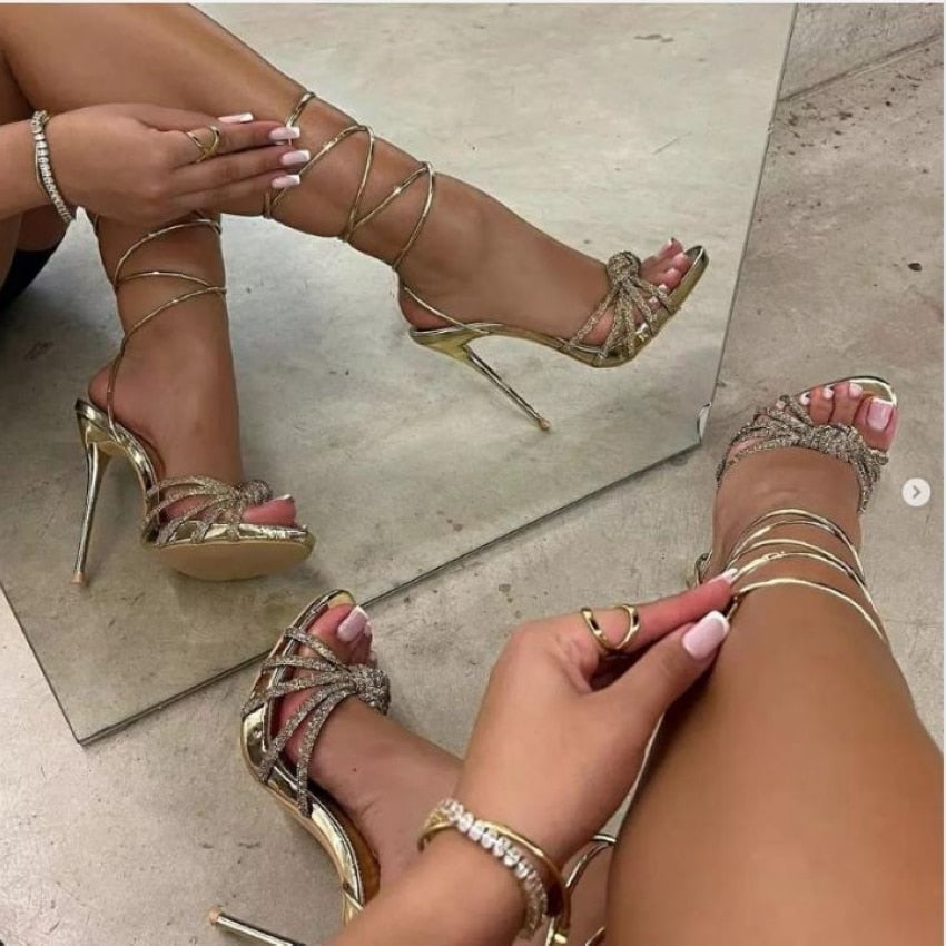 Knot Lace-Up Sandals