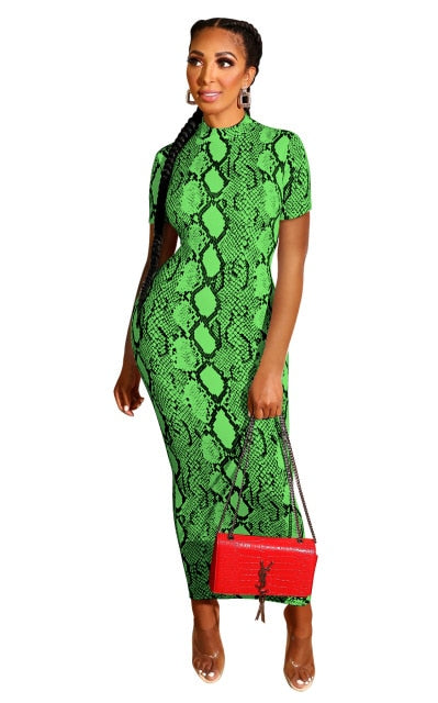 Snake Print Bodycon Dress